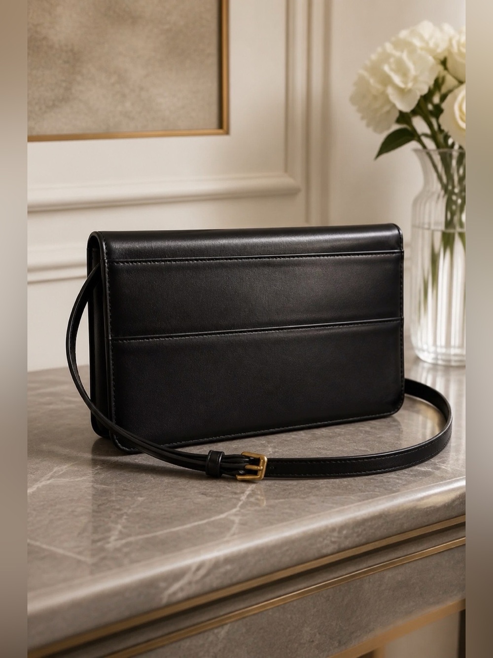 Vintage Tribeca Crossbody/Clutch Bag in Black